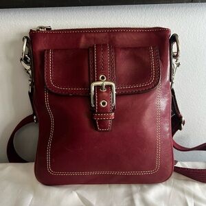 Coach Hampton Red Leather Swing Crossbody Bag
